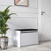 Panca-scarpiera Ankara bianca con cuscino nero