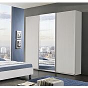 Armadio a 3 ante scorrevoli bianco frassinato con specchio