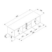 Mobile porta Tv Arendal con 2 ante in finitura Nero opaco con dettagli Oro