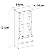 Elegante Vetrina moderna colore Bianco opaco