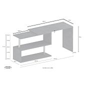 Conveniente Scrivania girevole pluriposizionabile finitura Grigio Report, Made in Italy