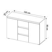 Conveniente madia 2 ante e 3 cassetti colore Bianco opaco