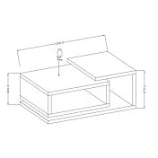 Tavolino da divano, noce e antracite spatolato