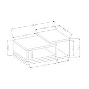 Tavolino da divano, noce e antracite spatolato