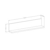 Mensola L.150 cm, finitura rovere rustico e bianco opaco