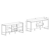 Porta TV piccolo finitura legno invecchiato e metallo nero