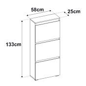 Scarpiera minimal 3 ante ribalta finitura Bianco opaco