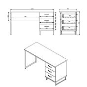 Scrivania per zona studio moderna, finitura Rovere 