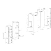 Capiente Modulo porta oggetti, colore bianco opaco e rovere rustico
