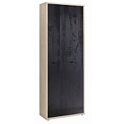 Librerie Leonardo con ante e ripiani in finitura Rovere e Nero chalet