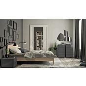 Camera matrimoniale di design in finitura Grigio titanio e Royal oak