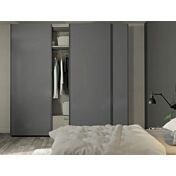 Camera matrimoniale di design in finitura Grigio titanio e Royal oak