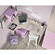 Cameretta completa moderna in finitura Orchidea e Ciliegio bianco