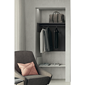 Cabina aperta per ingressi in finitura Cemento Artico e Grigio titanio