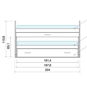 Cameretta con letto salvaspazio 3 posti, finitura Rovere ambra, Rosa antico, Peonia e Terracotta