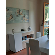 Madia economica colore rovere samoa e bianco lucido