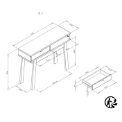 Consolle Rosvik in finitura Grigio Seta e Grigio Perla