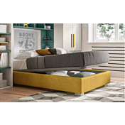 Armadio a ponte per camerette in finitura Bianco larice, Grigio seta, Giallo grano e Verde salvia