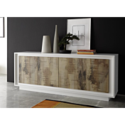 ACQUISTA ANCHE TU Madia di Design, 4 ante Pero e Bianco Opaco