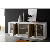 ACQUISTA ANCHE TU Madia di Design, 4 ante Pero e Bianco Opaco