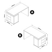 Scrivania ad angolo reversibile Point con 1 anta e 2 ripiani in finitura Bianco Lucido
