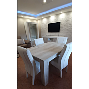 Tavolo allungabile in finitura pino bianco