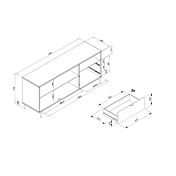 Madia stile nordico Lavik con 2 ante e 2 cassetti, gambe in legno