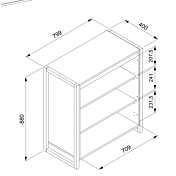 Madia industry 2 ante, finitura Rovere Nodato e struttura in Antracite