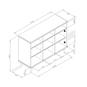 Madia Rosvik con 3 vani in finitura Grigio Seta, Grigio Perla e Antracite