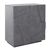 Madia a 2 ante con disegni geometrici in finitura Ardesia