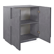 Madia a 2 ante con disegni geometrici in finitura Ardesia