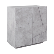 Madia a 2 ante con disegni geometrici in finitura Beton