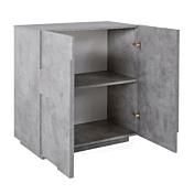 Madia a 2 ante con disegni geometrici in finitura Beton