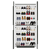 Scarpiera a 4 ante con disegni geometrici in finitura Ardesia