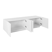 Mobili tv bianco 4 ante con disegni geometrici in finitura Bianco lucido