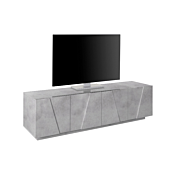 Mobili televisione design geometrico in finitura Beton