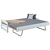 Divano letto con secondo letto ad estrazione alla pari del primo bianco