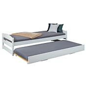 Divano letto con secondo letto ad estrazione alla pari del primo bianco