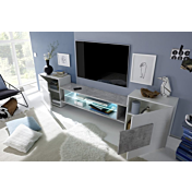 Mobile porta TV Bianco Lucido e Beton