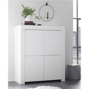 ACQUISTA ANCHE TU Madia alta laccata bianco opaco a 4 ante e maniglia a gola