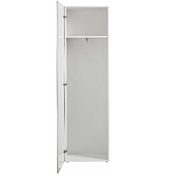 Armadio guardaroba in finitura bianco laccato lucido, linea arco