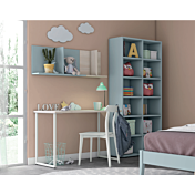 Scrivania moderna con gambe in metallo in finitura Noce brina