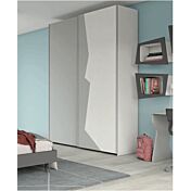 Armadio con 2 ante scorrevoli bicolore in finitura Grigio dorian e Rovere bianco