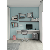 Zona studio per camerette in finitura Grigio titanio e Grigio dorian