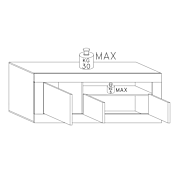 Madia moderna, 3 ante in finitura cemento e ossido