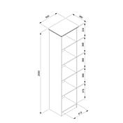 Libreria per soggiorno, 4 ripiani finitura Bianca
