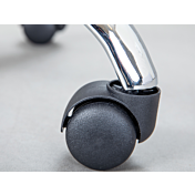 Poltrona da ufficio, nera, in ecopelle con ruote