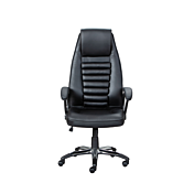 Elegante Poltrona da ufficio, nera, in ecopelle 