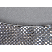 Poltrona da ufficio con ruote, con seduta in ecopelle grigia