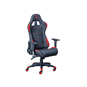 Poltrona da gaming in ecopelle nero/rossa, ruote con freno